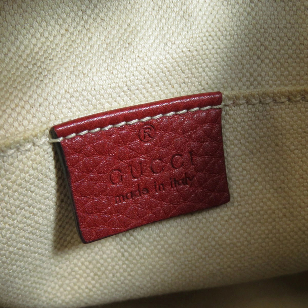 Gucci Bamboo 2way Handbag Calfskin Red - Picture 6 of 11